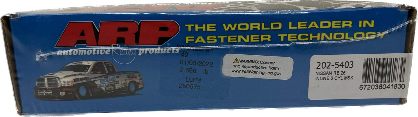 ARP Main Stud Kit #202-5403 packaging showcasing ARP's fastener technology for RB26 Engine.