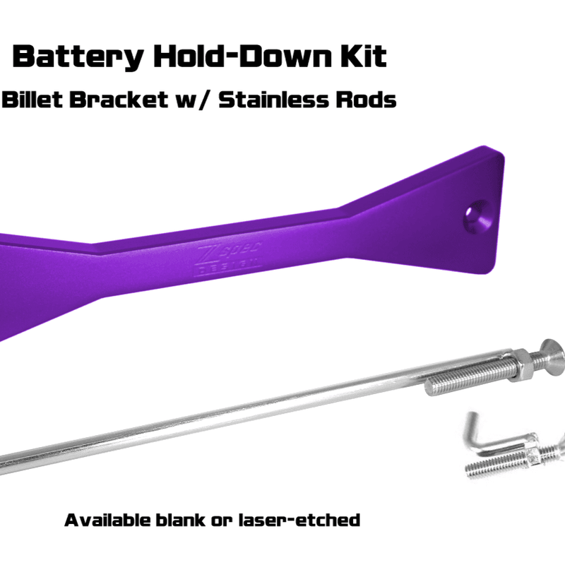 Cargue la imagen en el visor de la galería, ZSPEC Battery Hold Down/Bracket for '09-20 Nissan 370z Z34, Billet w/ Stainless Hardware
