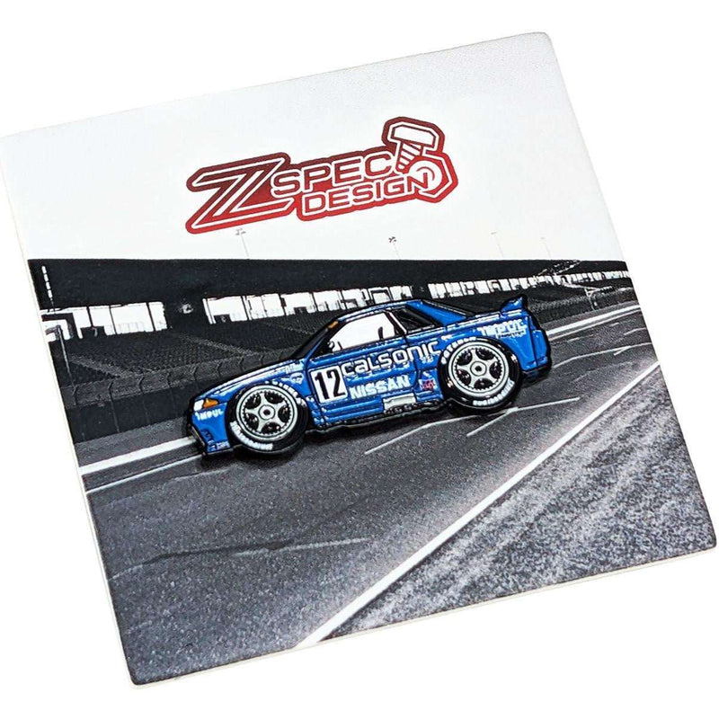 Load image into Gallery viewer, ZSPEC Collector Lapel / Hat Pin - R32 GT-R Calsonic Race Car Homage
