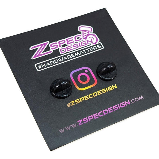ZSPEC D21 Race Truck collector pin on black backing card featuring ZSPEC Design branding and social media handles.