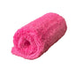 WASH&WHIPS Edgeless Microfiber Coral Fleece with Ultrasonic Edge 3 Pack rolled towel in bright pink color.