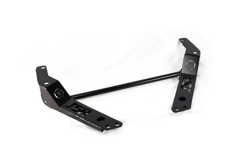 Load image into Gallery viewer, Black ISR Performance front tension rod power brace for Nissan 240sx (S13) with logo cutouts on a white background.
