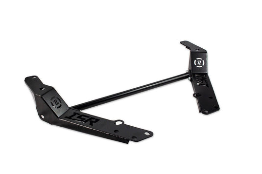 ISR Performance black front tension rod power brace for Nissan 240SX S14, featuring two branded steel mounting plates.