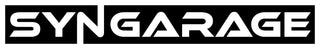 SYNGARAGE logo in white on a black background