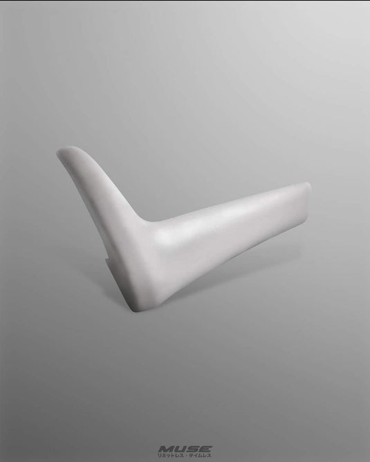 White R32 Nissan Skyline BNR32 N1-style rear mud guard spat, clean matte finish.