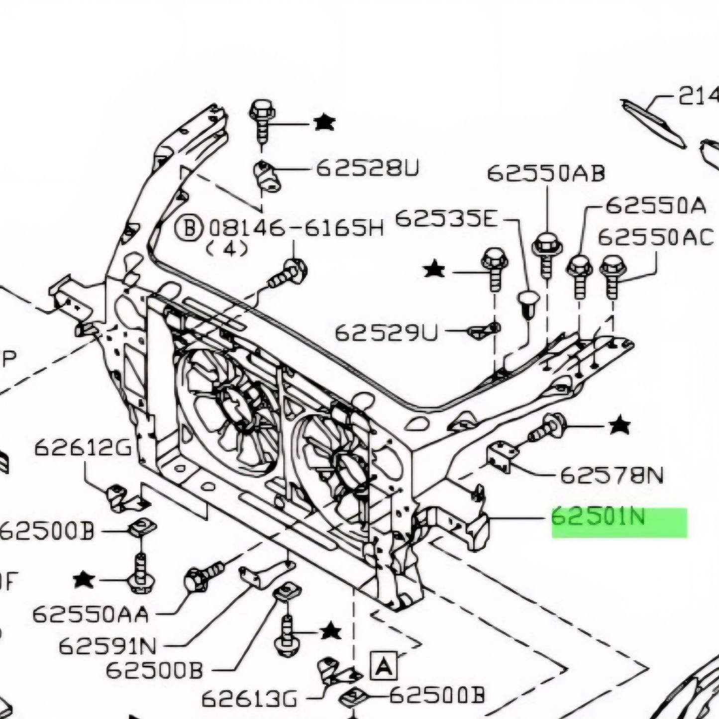 Nissan R35 GT-R Front Radiator Support Assembly