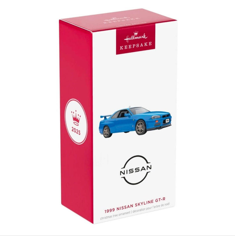 Cargue la imagen en el visor de la galería, Adorno navideño de recuerdo Hallmark del Nissan Skyline GT-R R34 de 1999 - Edición limitada de metal fundido a presión

