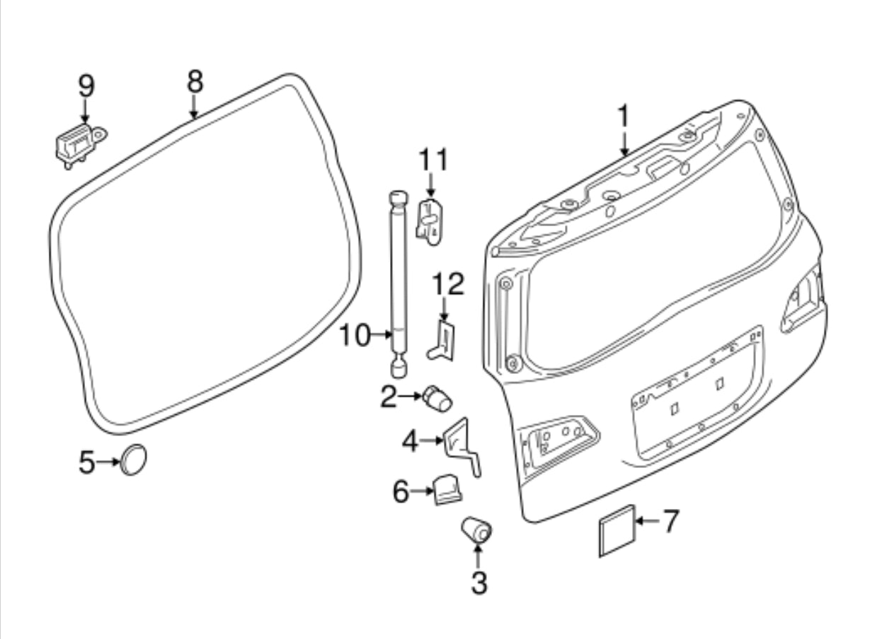 2019 Nissan Armada Rear Tailgate Weatherstripping