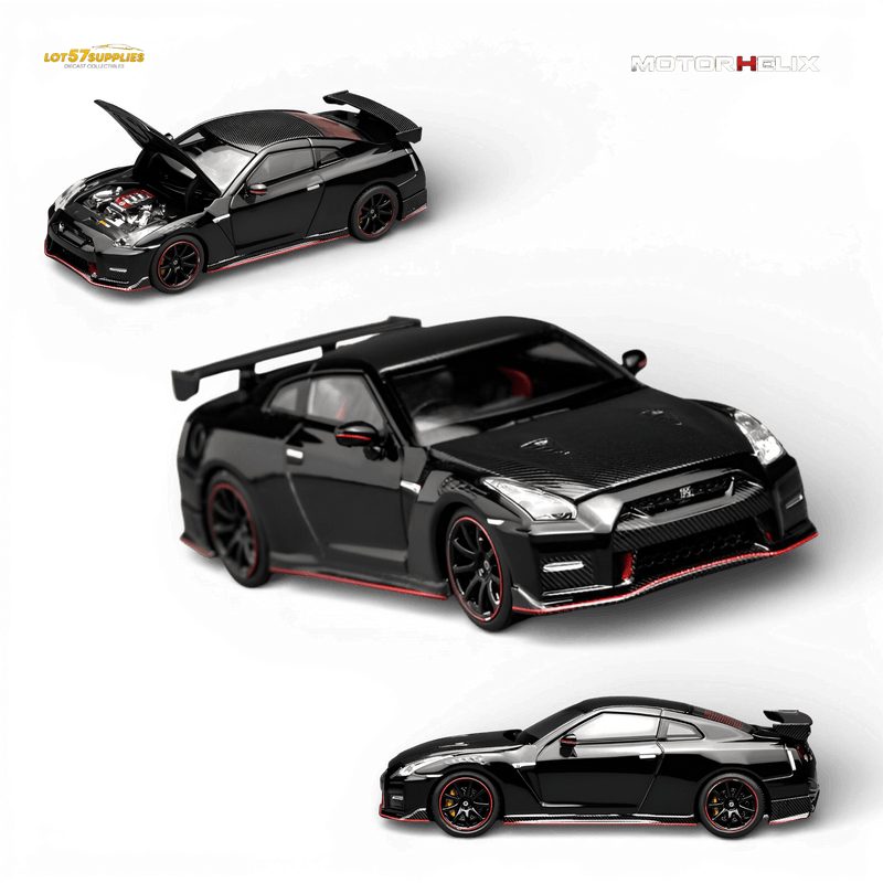 Load image into Gallery viewer, (Pre-Order) Motorhelix Nissan GT-R NISMO R35 2022 - Meteor Black 1:64
