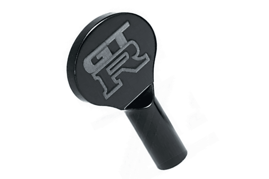 Black billet ZSPEC dipstick handle with GTR logo for Nissan R32/R33 RB26 engines.