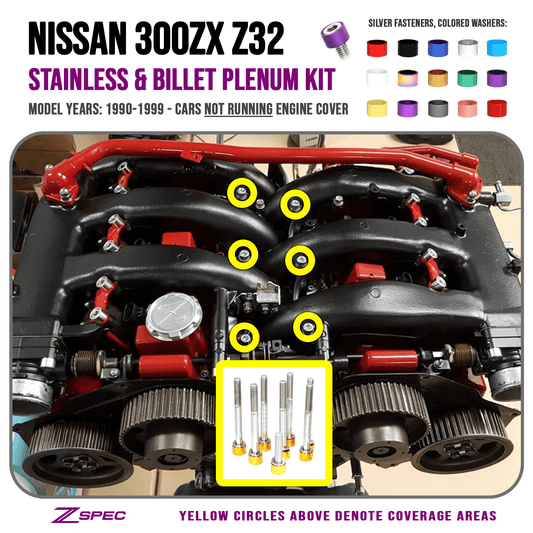 ZSPEC Upper-to-Lower Plenum Fasteners for 90-96 Nissan 300zx Z32 w/o Throttle Cover Bolt