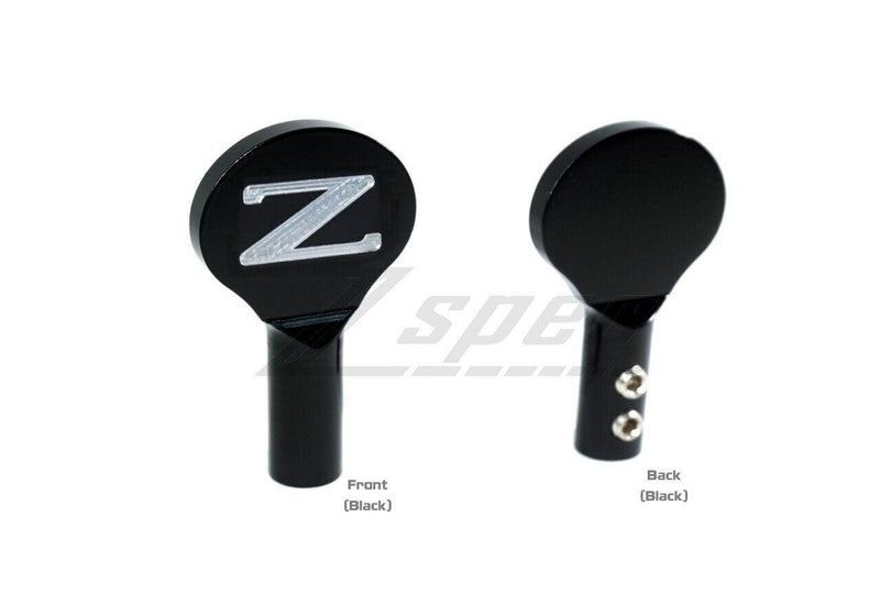 Load image into Gallery viewer, Black billet aluminum ZSPEC dipstick handle for Nissan Z31 300ZX, featuring a silver "Z" logo and hex set screws.
