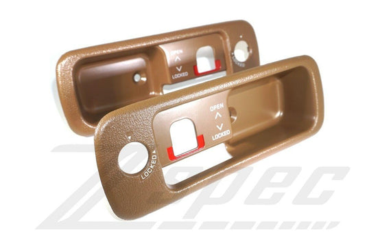 Tan ZSPEC T-top handle finisher set for 1990-1996 Nissan 300ZX Z32 with locking T-tops.