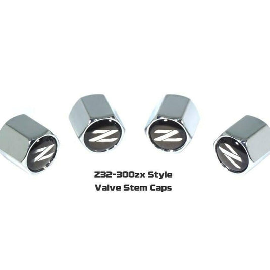 Chrome Valve Stem Tire Caps, Style: Nissan 300zx Z32