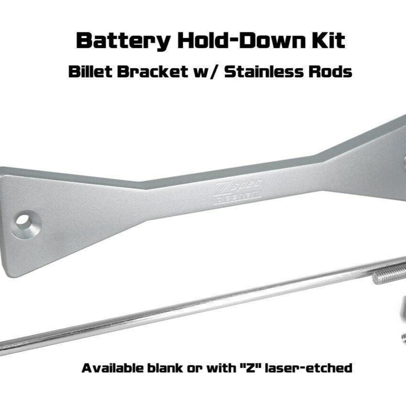 Cargue la imagen en el visor de la galería, ZSPEC Battery Hold Down/Bracket for '09-20 Nissan 370z Z34, Billet w/ Stainless Hardware
