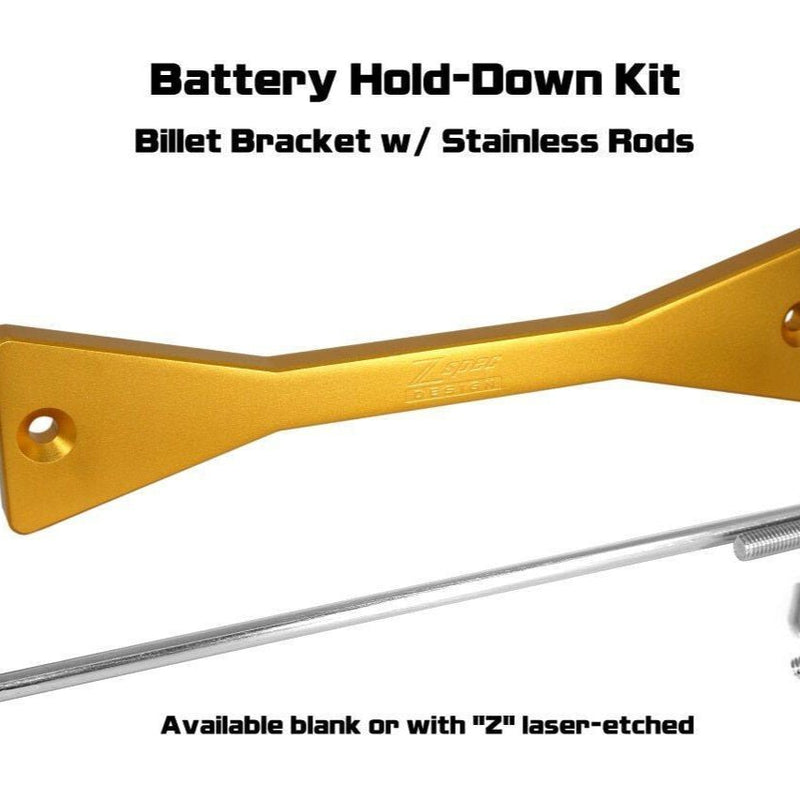 Cargue la imagen en el visor de la galería, ZSPEC Battery Hold Down/Bracket for '09-20 Nissan 370z Z34, Billet w/ Stainless Hardware
