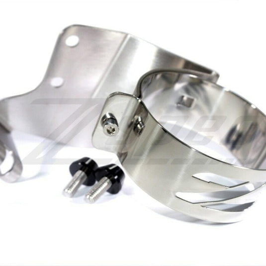 Polished ZSPEC fuel filter bracket for Nissan Z32 300zx (LHD) with included mounting hardware.
