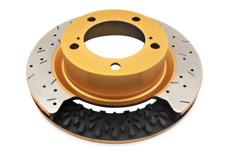 Cargue la imagen en el visor de la galería, DBA Nissan Skyline (Various) Front Drilled &amp; Slotted 5000 Series 2-Pc Rotor Assembled w/ Black Hat 5928BLKXS
