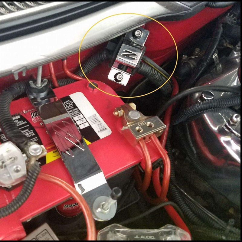 Load image into Gallery viewer, ZSPEC Battery Cable Bracket for '90-99 Nissan 300zx Z32, Stainless Steel, Silver Finish

