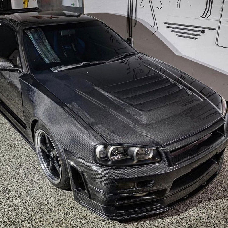 Load image into Gallery viewer, Full Carbon Fiber Z Tune Style Front End Conversion Kit for Nissan Skyline R34 GTT GTR
