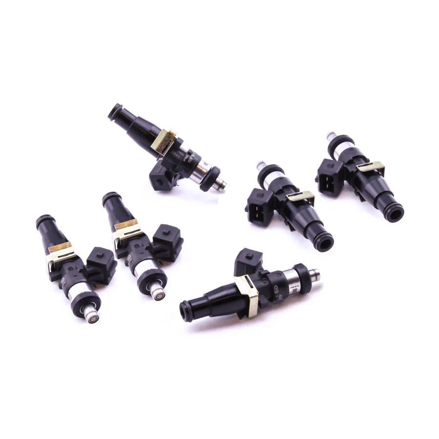 Deatschwerks RB20 & RB26 Injectors set placed on a white background, showcasing high-performance fuel delivery.