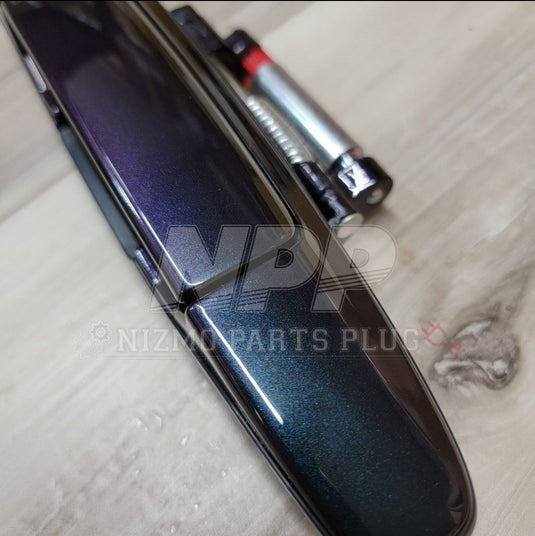 Nissan R34 Skyline Coupe Front Outer Door Handle Set (LV4) Midnight Purple 2 - NizmoPartsPlug