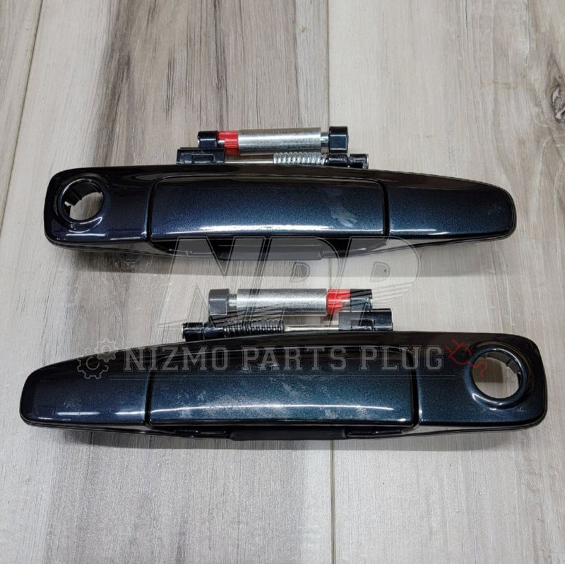 Load image into Gallery viewer, Nissan R34 Skyline Coupe Front Outer Door Handle Set (LV4) Midnight Purple 2 - NizmoPartsPlug
