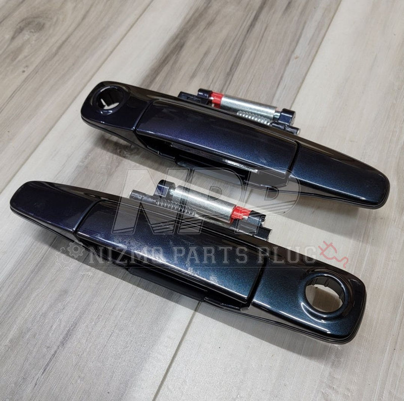 Load image into Gallery viewer, Nissan R34 Skyline Coupe Front Outer Door Handle Set (LV4) Midnight Purple 2 - NizmoPartsPlug
