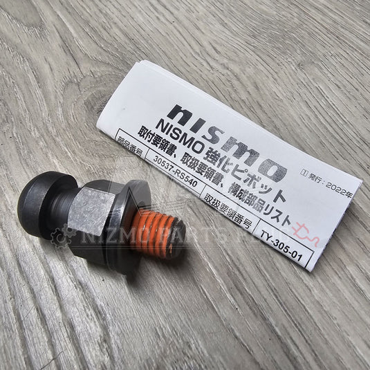 New Nismo reinforced clutch fork pivot ball for Nissan S13/S14, black metal finish with orange thread locker.