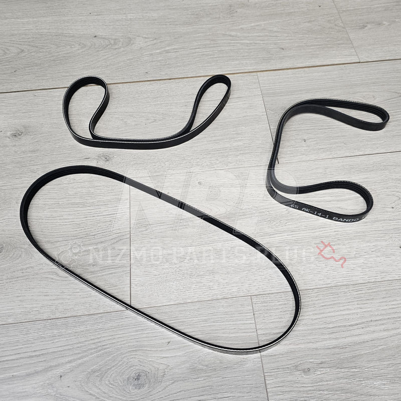 Load image into Gallery viewer, Nissan R34 Skyline GTR Accessory Belts Set (A/C|P/S|ALT) - NizmoPartsPlug
