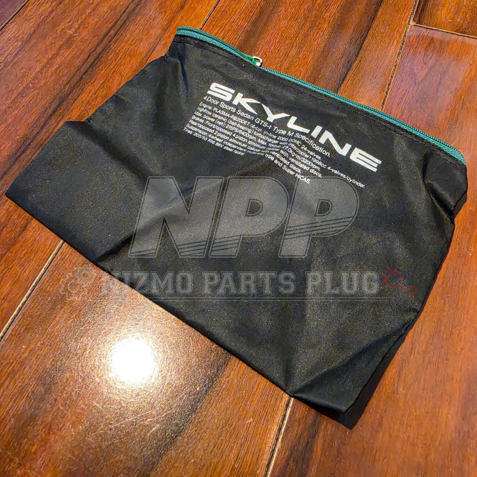 Vintage R32 Nissan Skyline GTS-t Type M Promotional Nylon Pouch Small Green Zipper