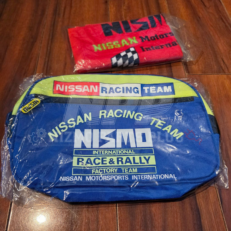 Load image into Gallery viewer, NISMO Race &amp; Rally Accessory Pouch &amp; Towel Set – NOS Deadstock Nissan Motorsport
