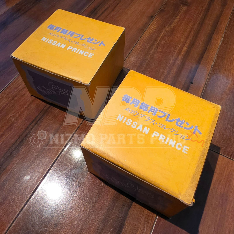 ギャラリービューアに画像をロードする, Rare Vintage Nissan Prince "Mellow Glass" Canister/Glassware Set (C210 Skyline Japan Era) - NizmoPartsPlug
