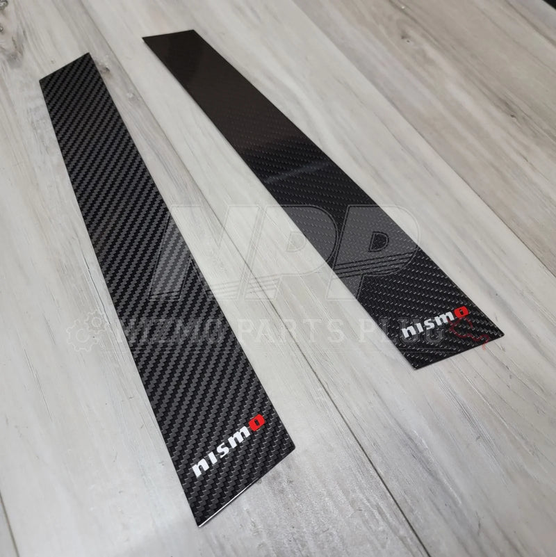 Load image into Gallery viewer, Nismo R34 Skyline Coupe Carbon Fiber B-Pillar Garnish Set - NizmoPartsPlug
