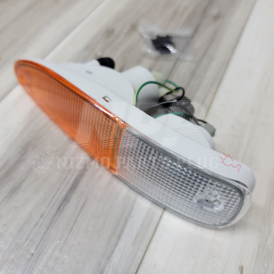 Nissan S13 180SX JDM Amber/Clear 50/50 Turn Signal Lamp Set - NizmoPartsPlug