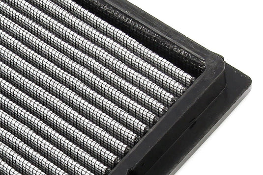 HPS drop-in air filter for 1989-1998 Nissan 240SX (S13/S14) featuring silver pleated mesh and a black rubber frame.