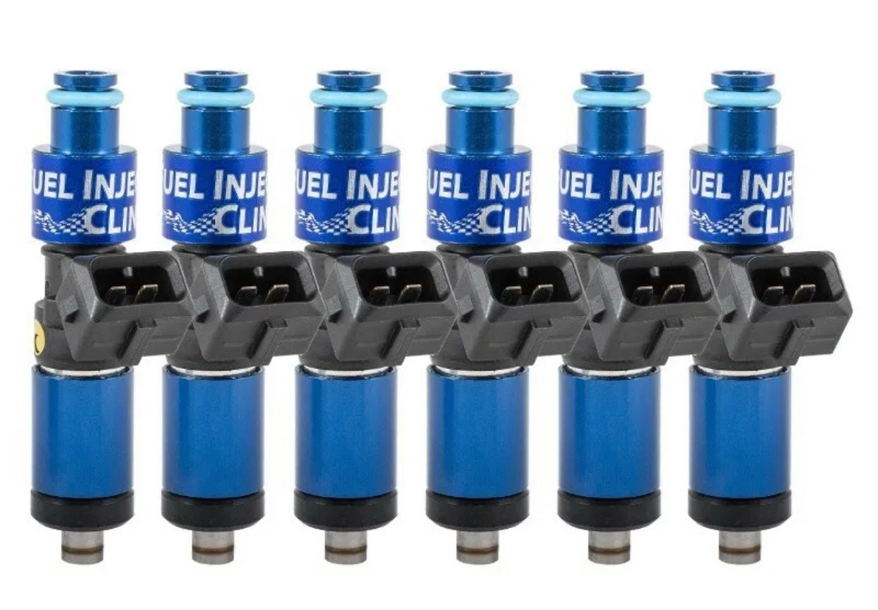 FIC 1200cc for 89-02 NIssan Skyline RB26 R32 R33 R34 Fuel Injector Set with blue injector design.