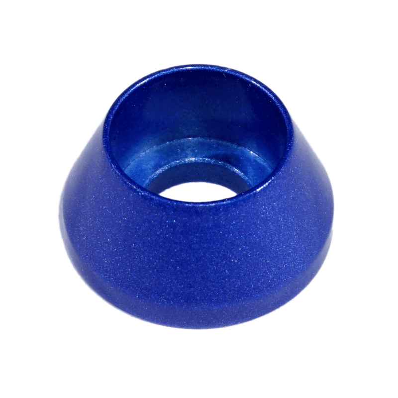 Load image into Gallery viewer, Blue conical washer for Nissan Z32 300ZX, isolated on white background.
