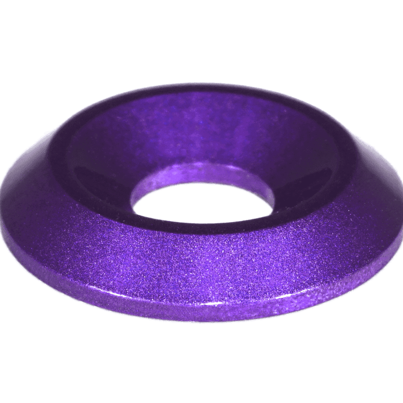 Cargue la imagen en el visor de la galería, Purple billet dress-up washer for ZSPEC fastener kit, fits Nissan GTR R35 (09-23).
