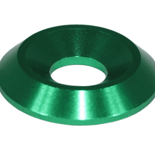 Green ZSPEC billet dress-up fastener washer for Nissan GTR R35.