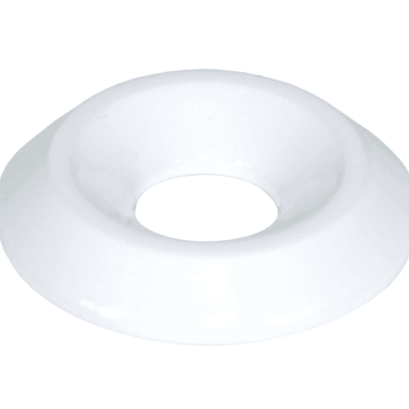Cargue la imagen en el visor de la galería, White conical bolt dress-up washer for Nissan Skyline GT-R R32, R33, and R34 ZSPEC bolt kits.

