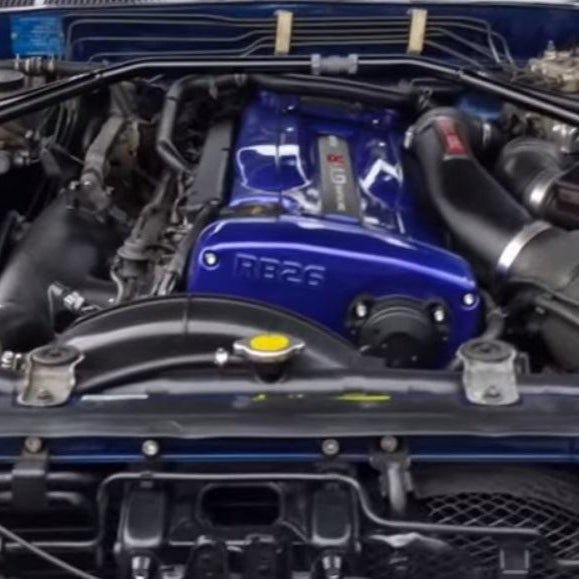 Cargue la imagen en el visor de la galería, ZSPEC Stage-3 dress-up bolt kit installed on a blue Nissan Skyline GT-R R32/R33/R34 RB26 engine bay.
