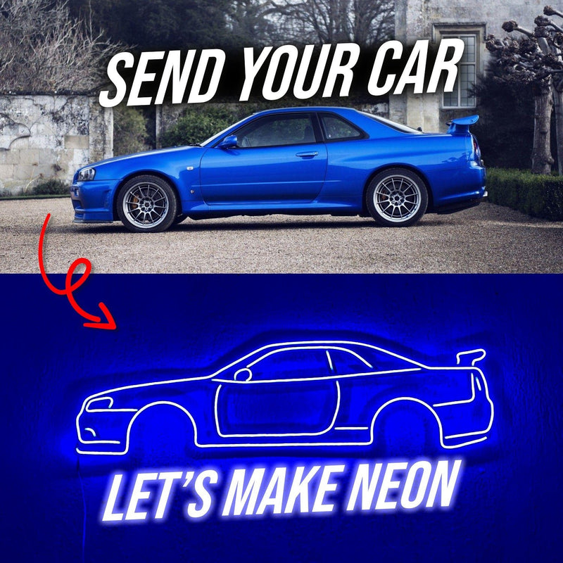 ギャラリービューアに画像をロードする, Your Personalized Metal Neon Car Wall Art - MTN0051
