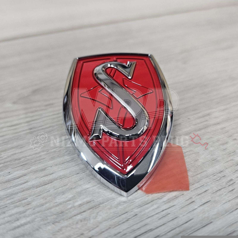 Load image into Gallery viewer, Nissan S14 Silvia JDM Hood Red "S" Emblem - NizmoPartsPlug
