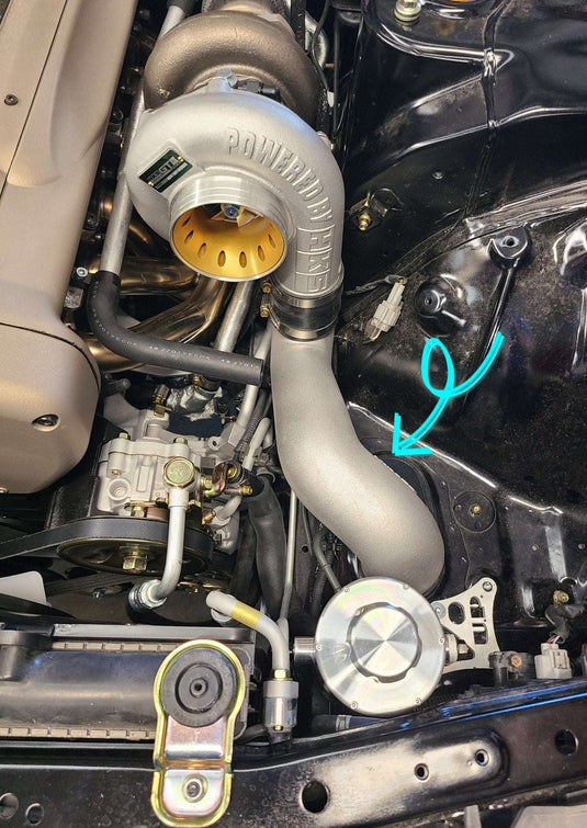 U.P.G. HKS 4R single turbo conversion hotpipe to OEM piping