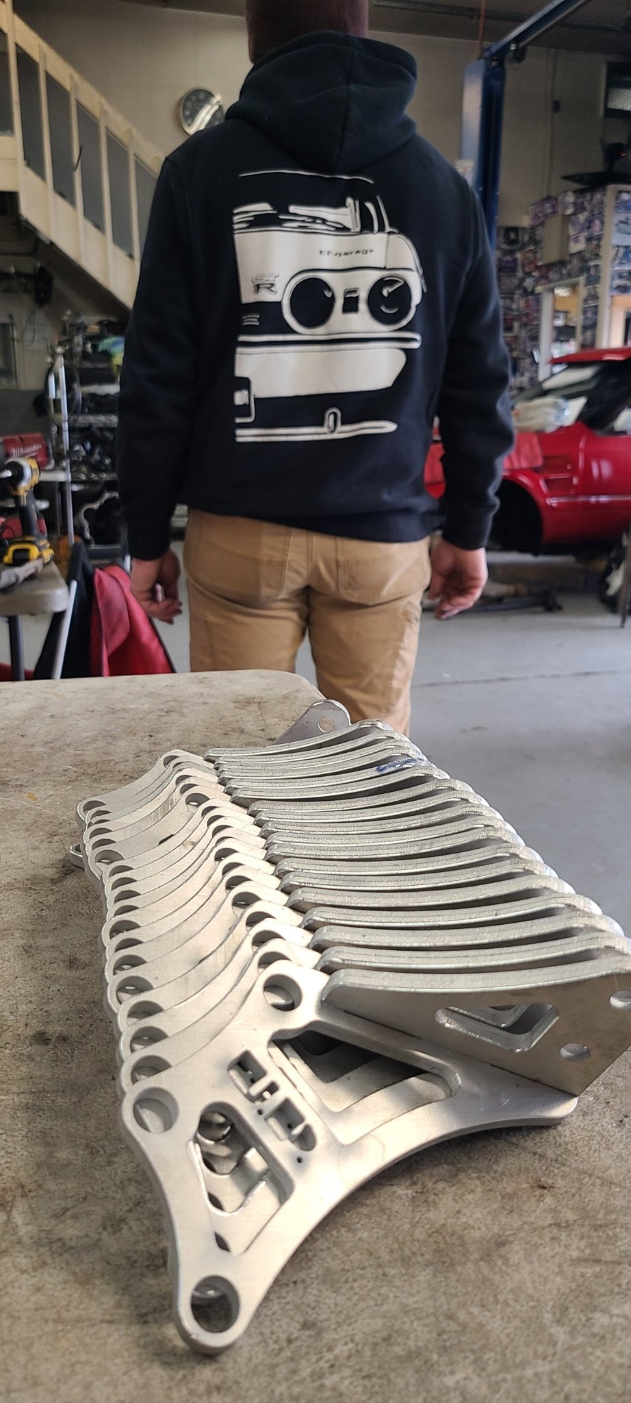 U.P.G Skyline GTR oil filter relocation bracket for Greddy plate.