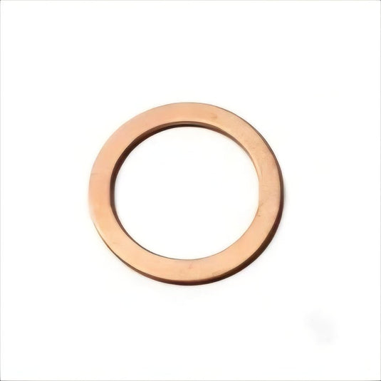 New OEM copper turbocharger coolant crush washer for Nissan S13, S14, S15, R32, R33, and R34 engines.