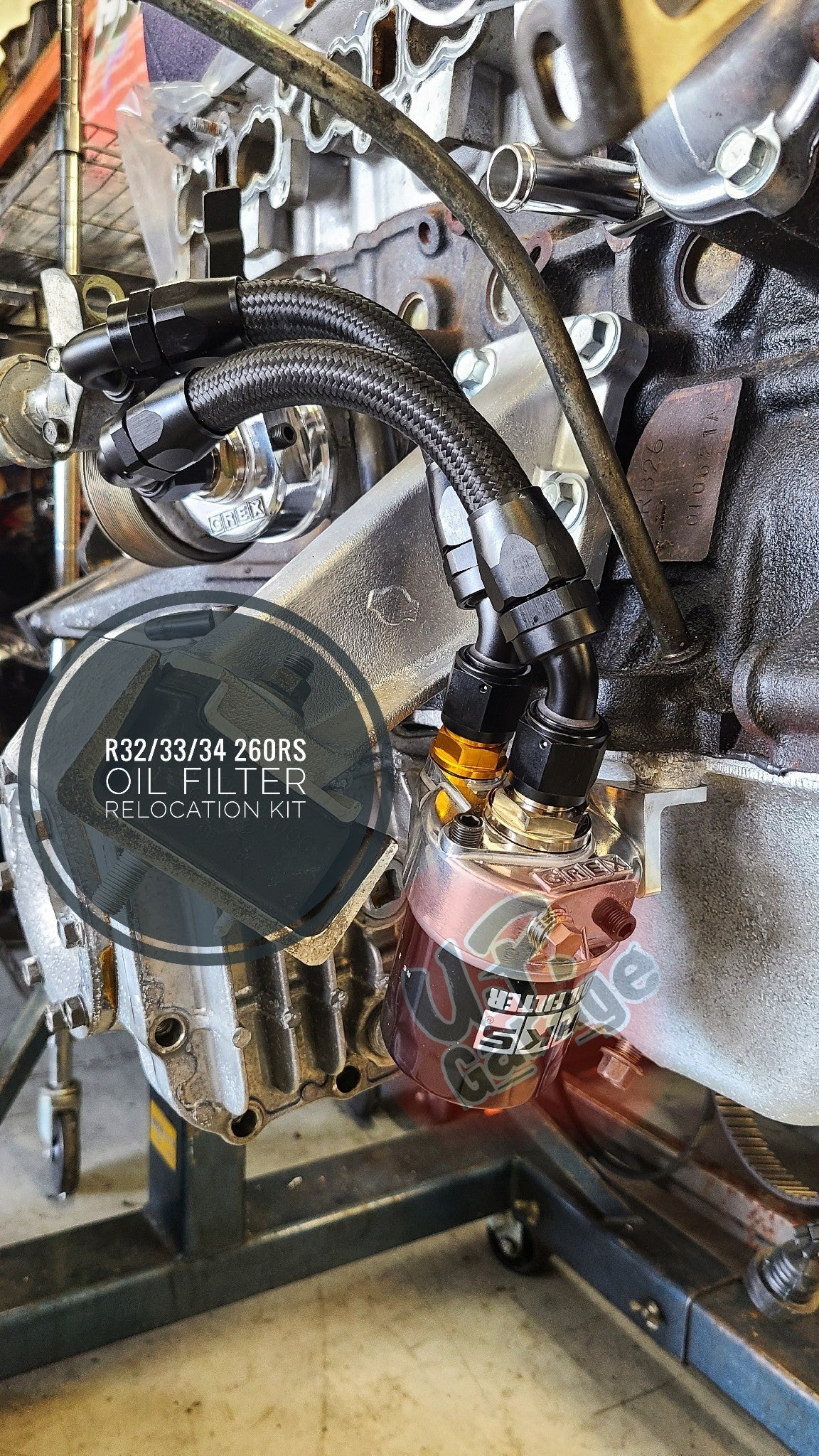 U.P.G GTR oil filter relocation kit for RB26