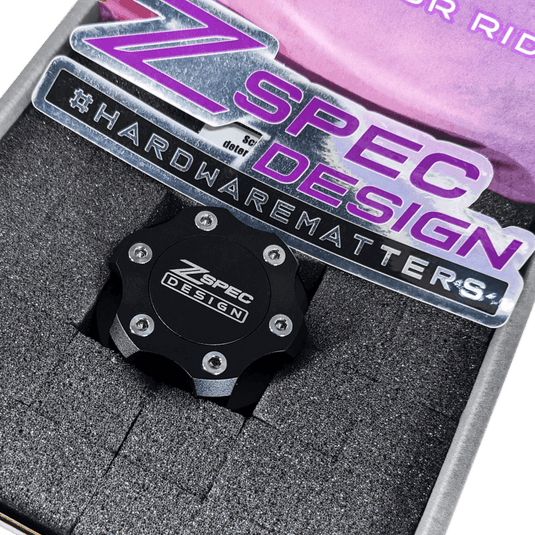 ZSPEC Billet Oil Filler Cap for Nissan/Infiniti/Datsun, Black Cap w/ Titanium Accent