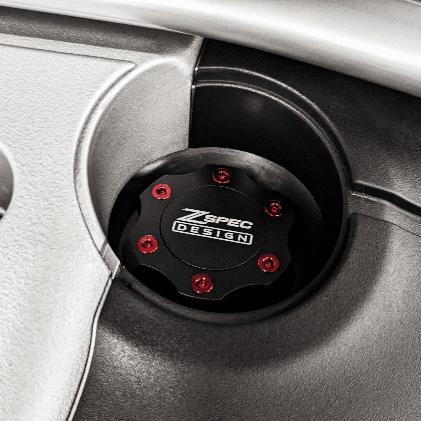 ZSPEC Billet Oil Filler Cap for Nissan/Infiniti/Datsun, Black Cap w/ Titanium Accent